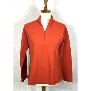L.L. Bean Women's 1/4 Zip Fleece Pullover Top Activewear Orange Size Small